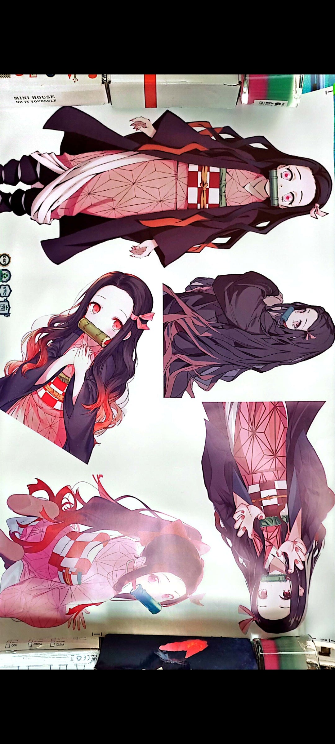 Stickers : Demon Slayer – Sticker mural Nezuko Kamado (grand format 90x60 cm) – 6 poses kawaii et badass – Déco manga pour chambre, gaming, otaku – neuf 8