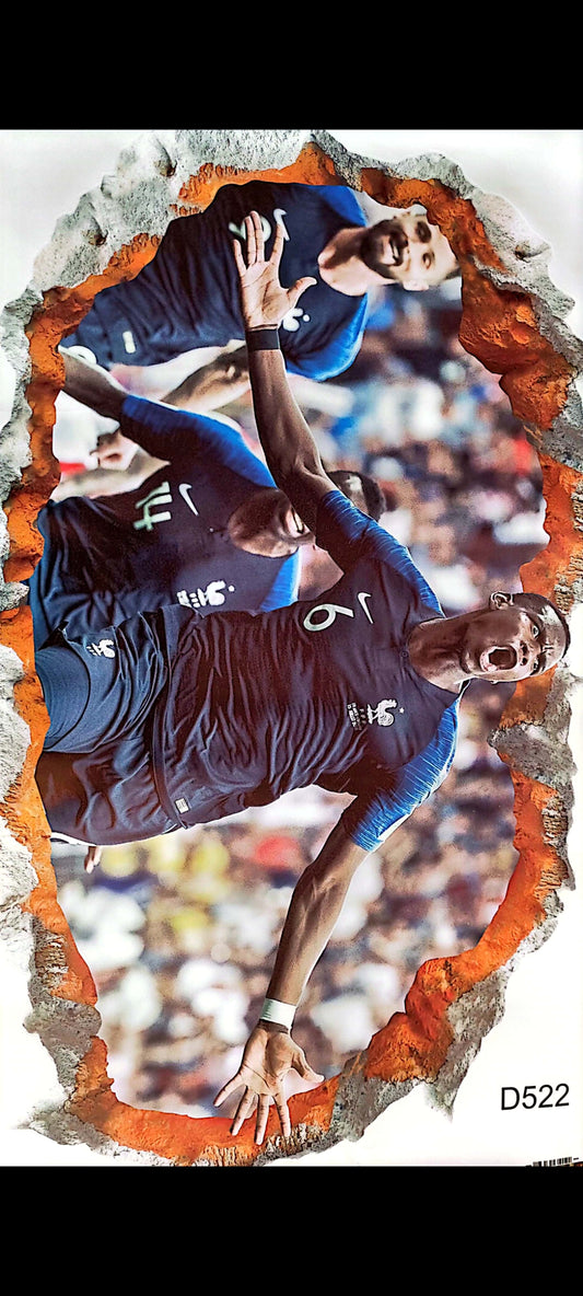 Stickers : Sticker mural Paul Pogba – Équipe de France – Effet mur déchiré 3D – Football, chambre ado, sport, grand format 90x60 cm – neuf 8
