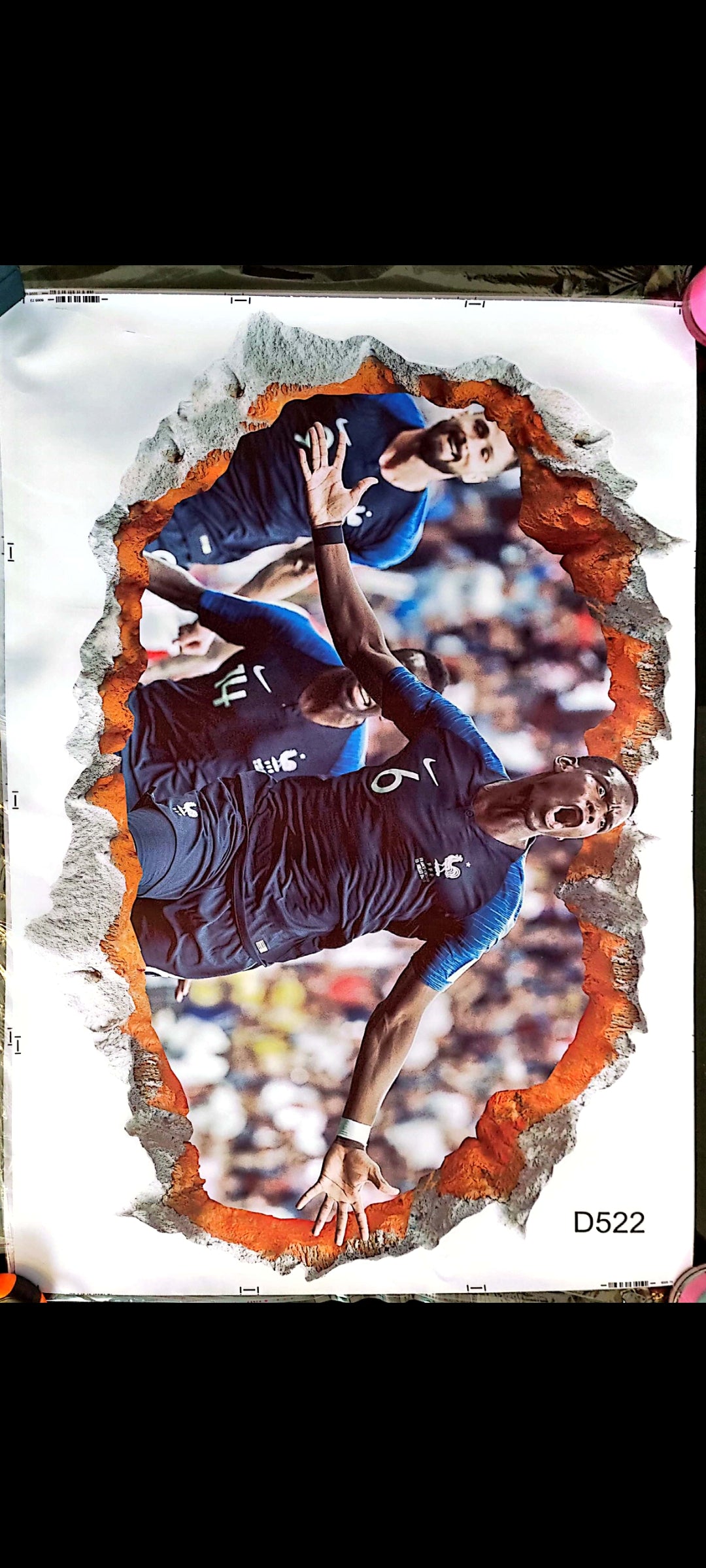 Stickers : Sticker mural Paul Pogba – Équipe de France – Effet mur déchiré 3D – Football, chambre ado, sport, grand format 90x60 cm – neuf 8
