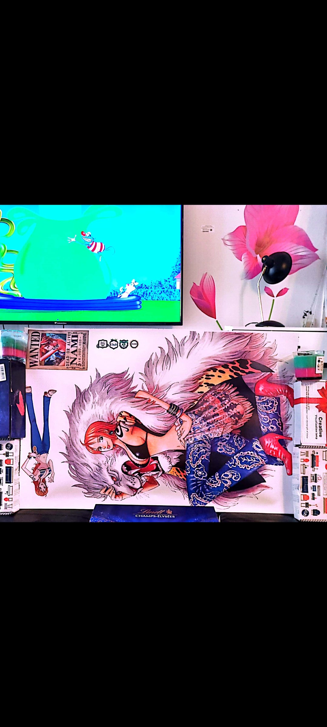 Stickers : Sticker mural One Piece – Nami Wanted et pose féline – Style manga japonais – Grand format 90x60 cm – neuf 8