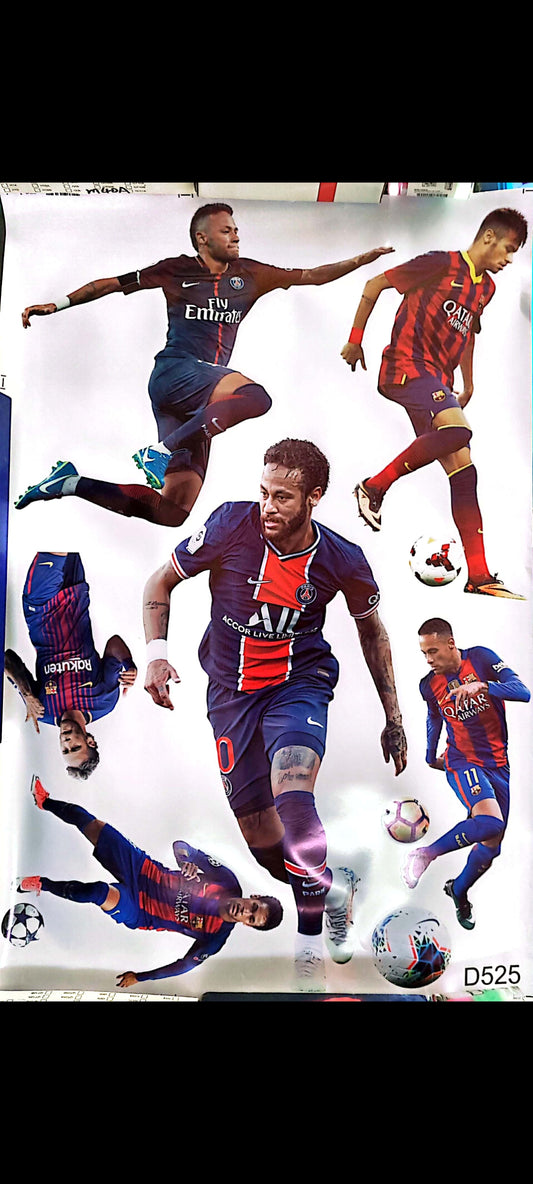 Stickers muraux Neymar – Grand format 90 x 60 cm – PSG, FC Barcelone, Football, décoration sportive chambre ado – 8