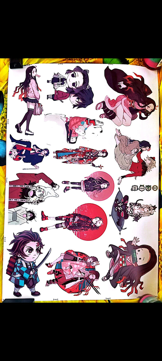 Stickers muraux Demon Slayer – Grand format 90 x 60 cm – Manga, Nezuko, Tanjiro, déco chambre ado, kawaii, exclusif – 8