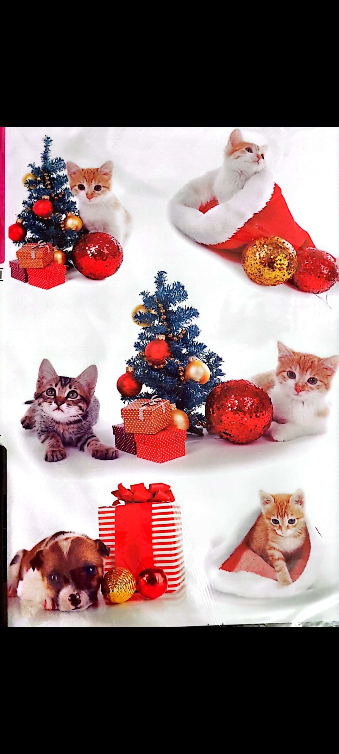 Stickers muraux Chatons de Noël – Grand format 90x60 cm – Déco festive, mignon, animaux, chambre enfant, salon, exclusif – 8