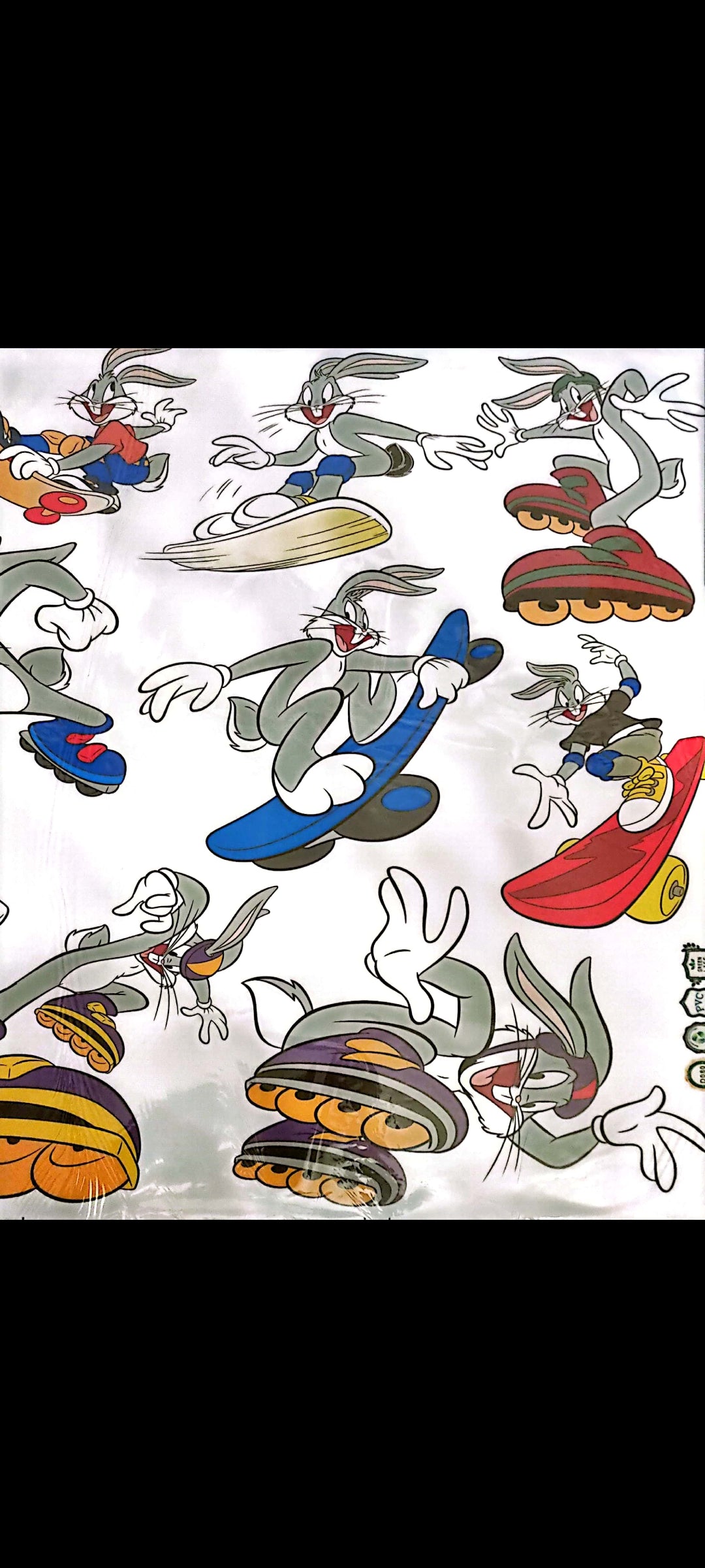 Stickers muraux Bugs Bunny – Grand format 90x60 cm – Skate, fun, Looney Tunes, déco murale chambre enfant, cartoon vintage – 8
