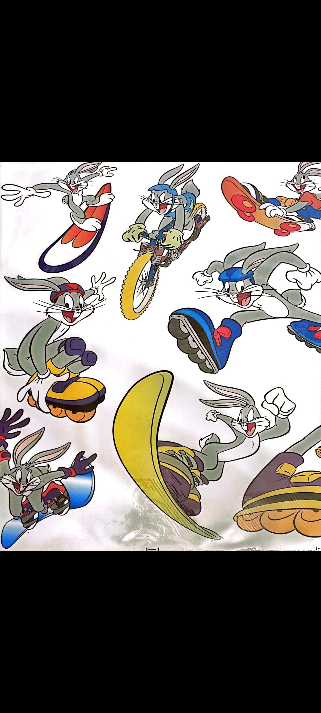 Stickers muraux Bugs Bunny – Grand format 90x60 cm – Skate, fun, Looney Tunes, déco murale chambre enfant, cartoon vintage – 8