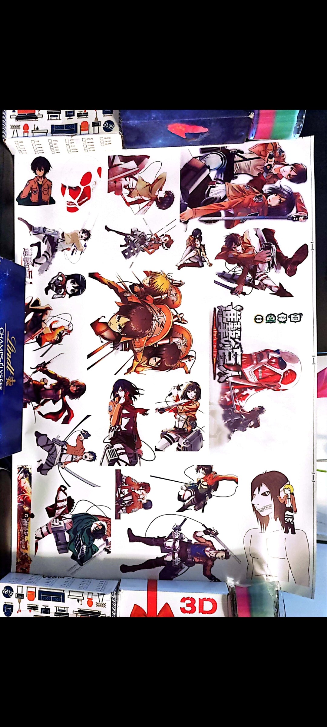 Stickers muraux Attaque des Titans – Grand format 90x60 cm – décoration murale manga épique, chambre ado, animé japonais – 8