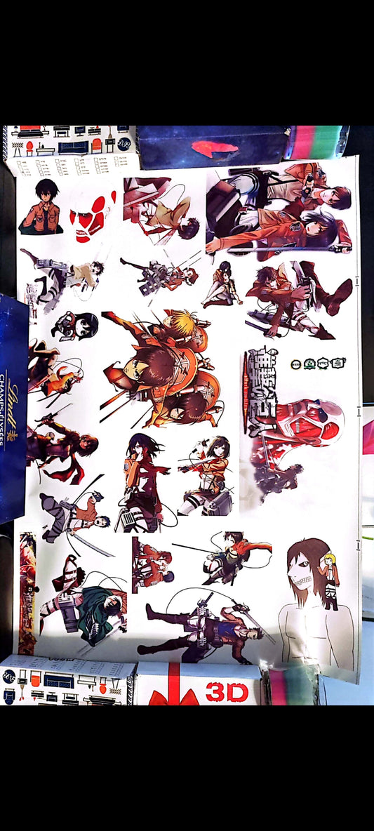 Stickers muraux Attaque des Titans – Grand format 90x60 cm – décoration murale manga épique, chambre ado, animé japonais – 8
