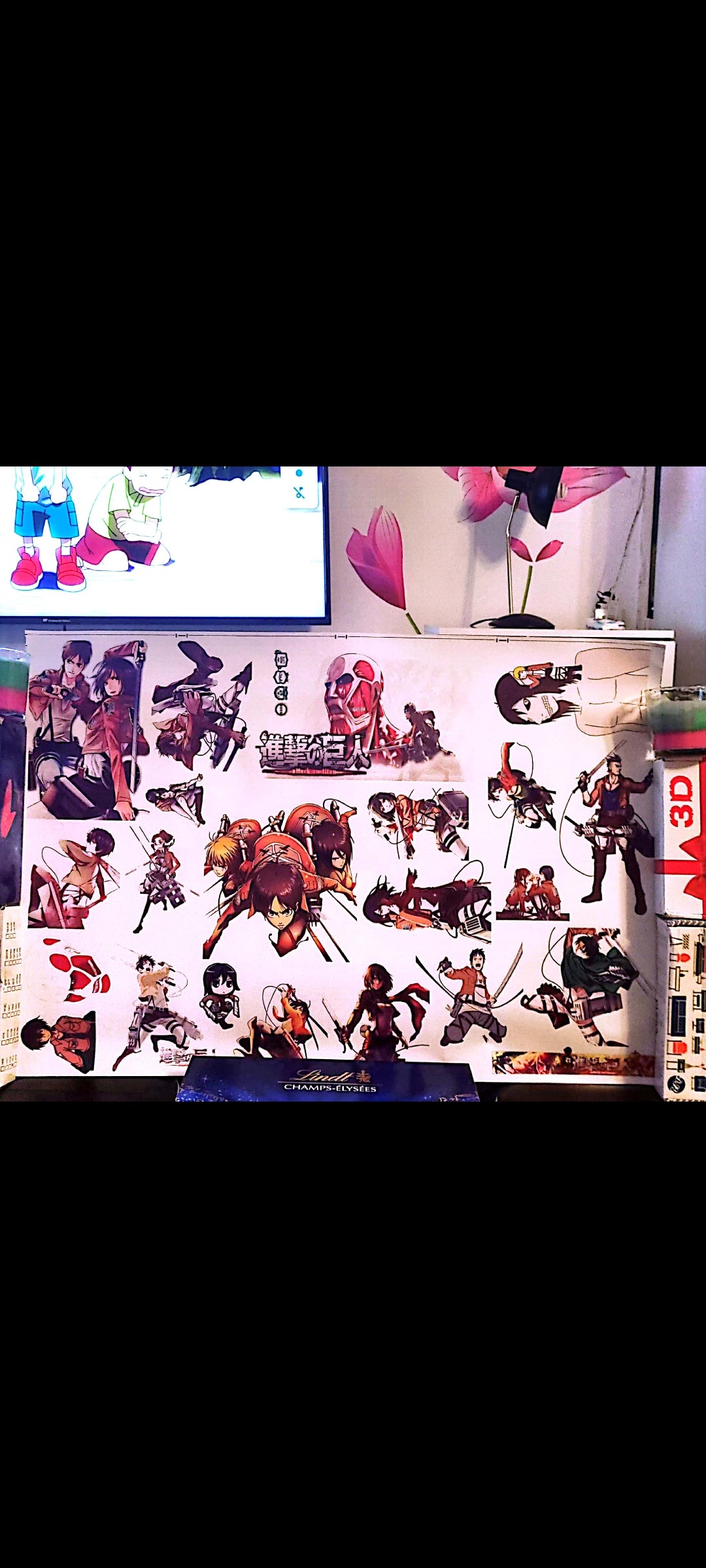 Stickers muraux Attaque des Titans – Grand format 90x60 cm – décoration murale manga épique, chambre ado, animé japonais – 8
