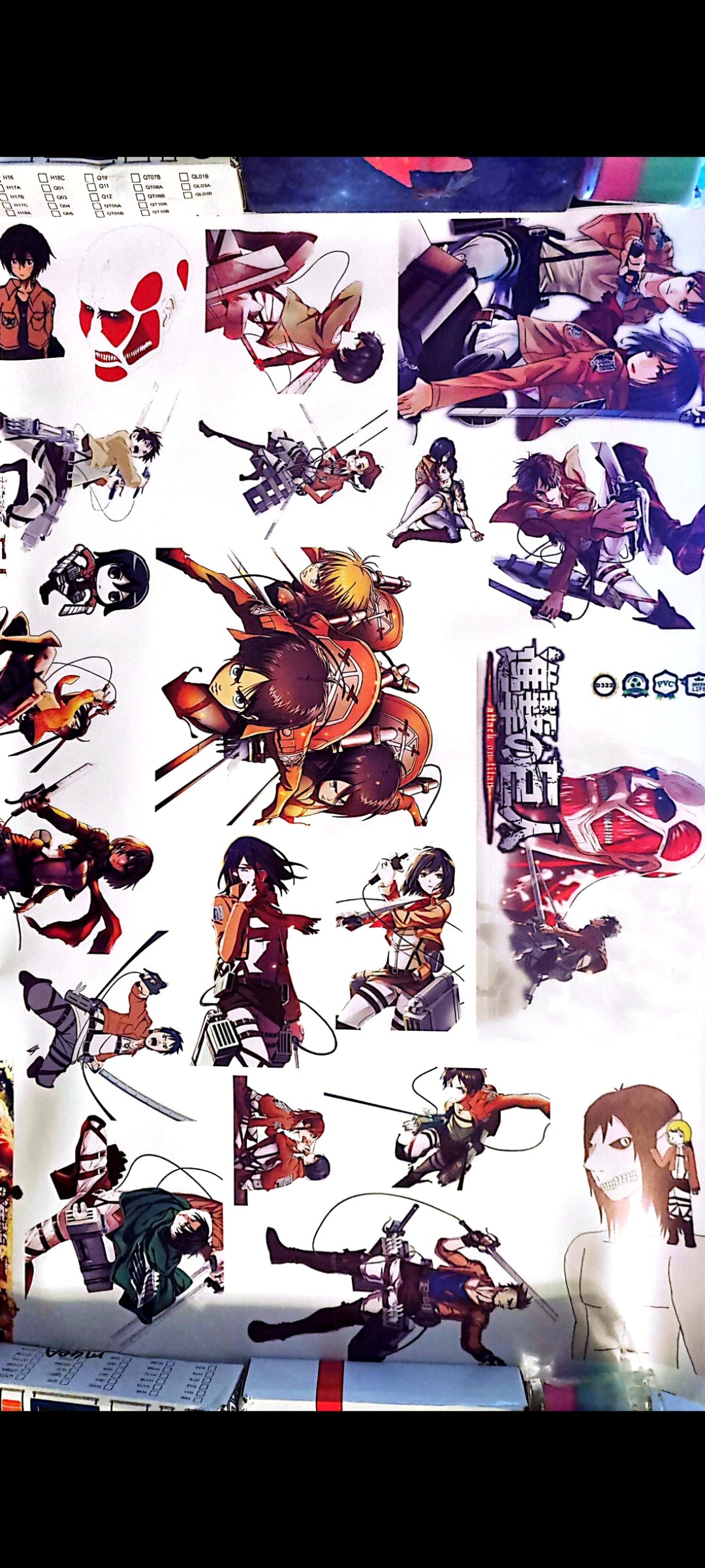 Stickers muraux Attaque des Titans – Grand format 90x60 cm – décoration murale manga épique, chambre ado, animé japonais – 8