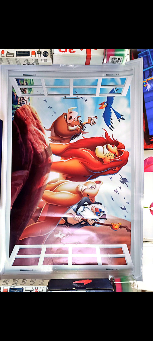 Stickers muraux Le Roi Lion – Grand format 90x60 cm – décoration murale dessin animé Disney, chambre enfant, fenêtre 3D – 8