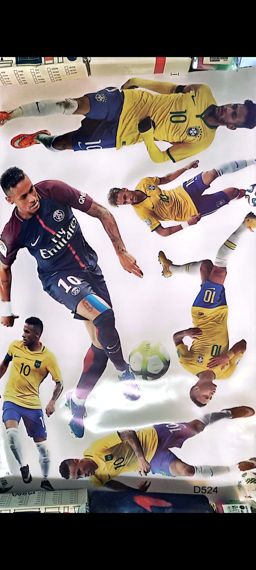 Stickers muraux Neymar Jr – Football Brésil & PSG – Grand format 90x60 cm – décoration chambre, salon, bureau, sport, footballeur légendaire – 8