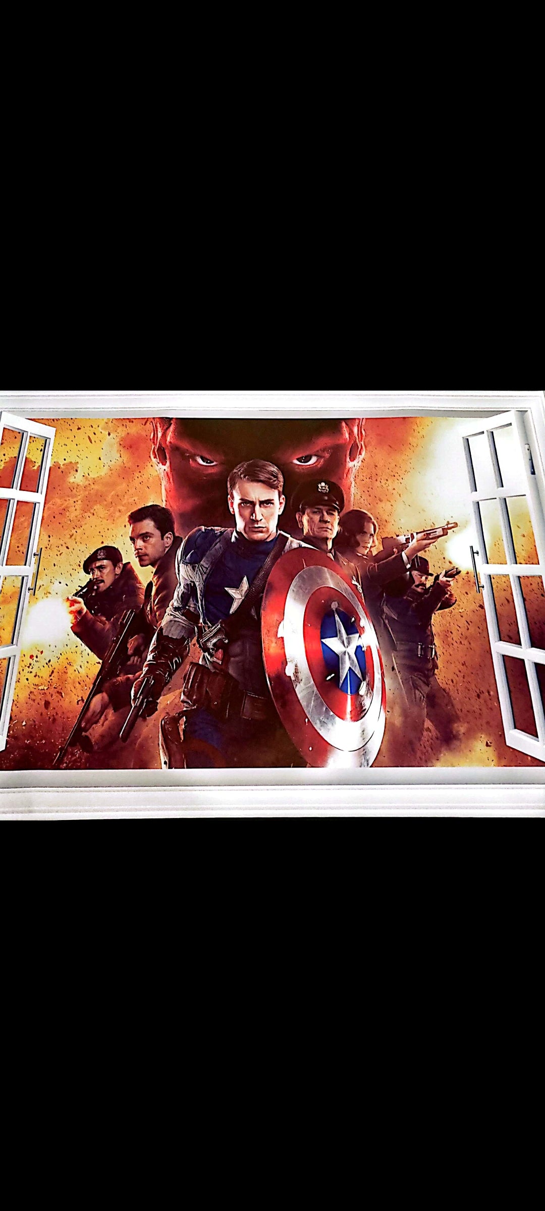 Stickers muraux Captain America – Super-héros, Avengers, Marvel, décoration chambre ado, cinéma, action – Grand format 90x60 cm – 8