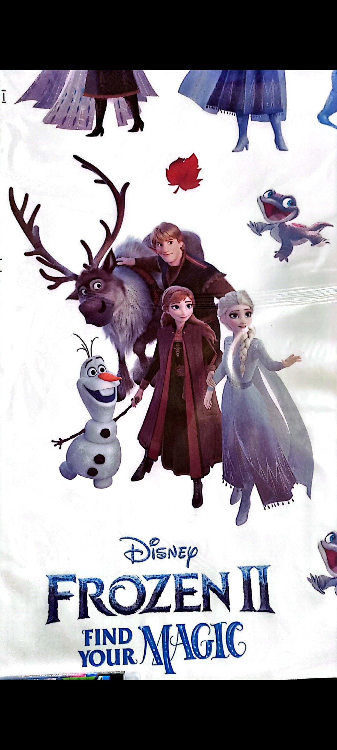 Stickers muraux Frozen II – Reine des Neiges 2 – Grand format 90x60 cm – Décoration murale chambre enfant, fille, couloir – Elsa, Anna, Olaf, Kristoff – Art mural magique, exclusif – 8