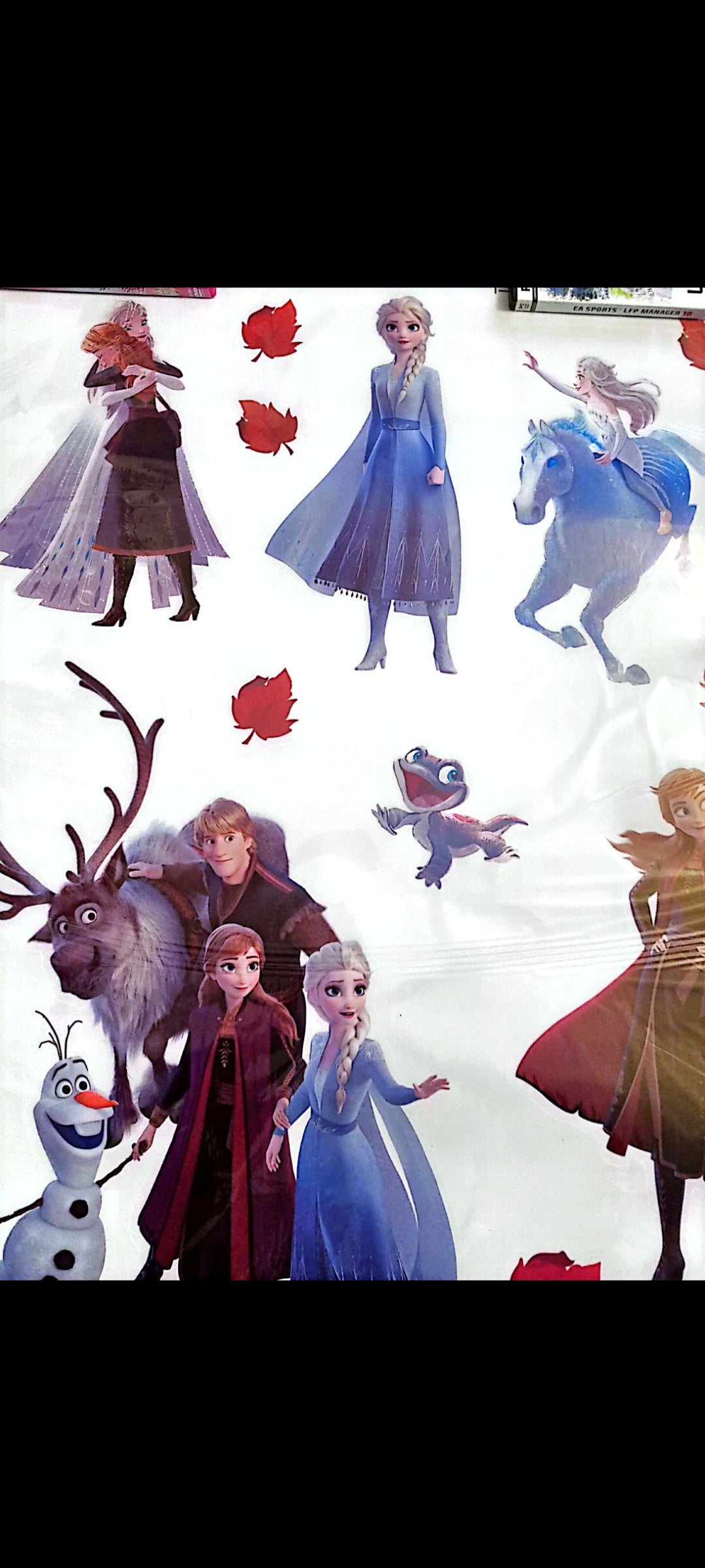 Stickers muraux Frozen II – Reine des Neiges 2 – Grand format 90x60 cm – Décoration murale chambre enfant, fille, couloir – Elsa, Anna, Olaf, Kristoff – Art mural magique, exclusif – 8