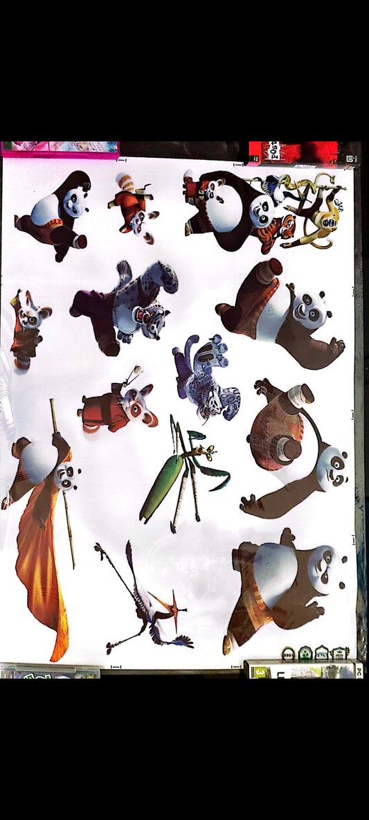 Stickers muraux Kung Fu Panda – Grand format 90x60 cm – Décoration murale chambre enfant, garçon, arts martiaux, animaux – Po, Tigresse, Maitre Shifu – Mural géant exclusif – 8