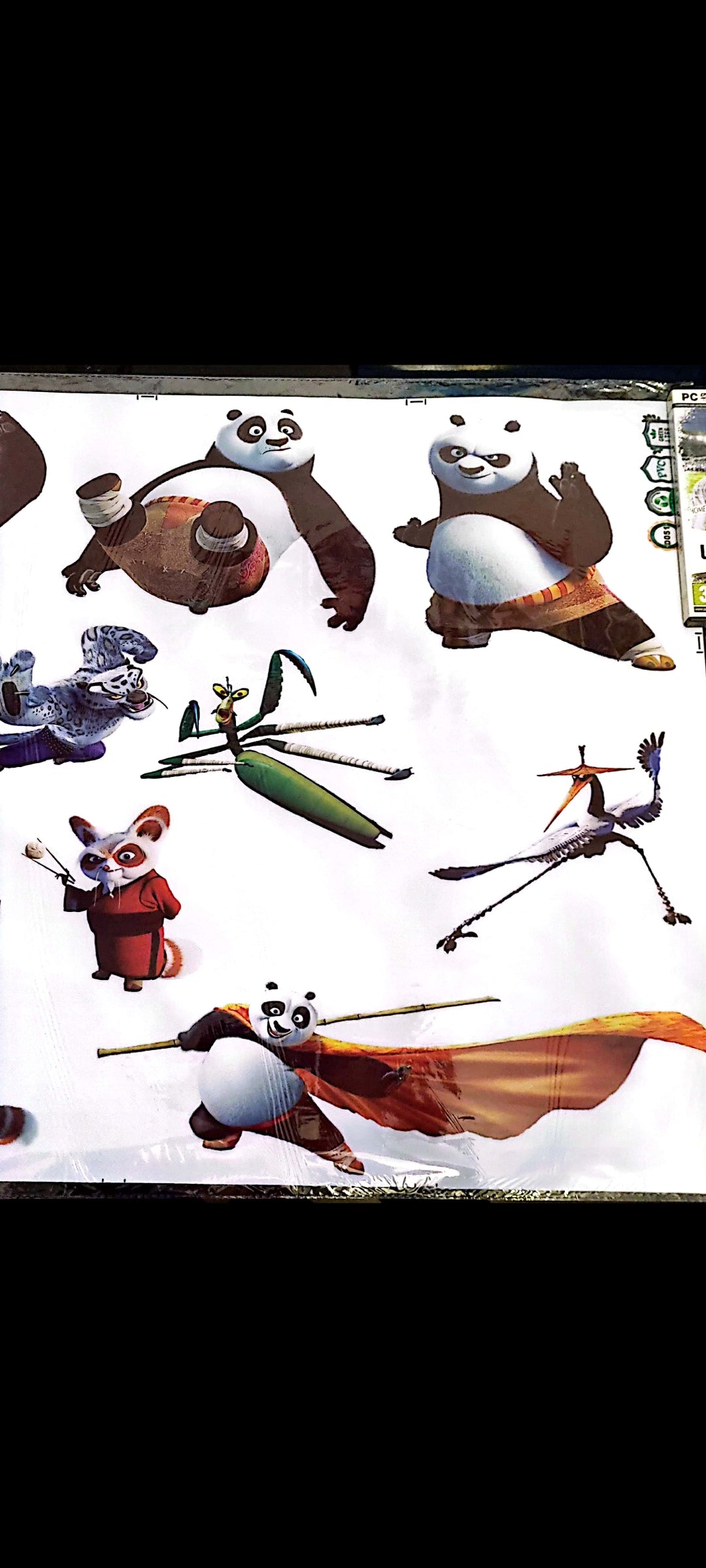 Stickers muraux Kung Fu Panda – Grand format 90x60 cm – Décoration murale chambre enfant, garçon, arts martiaux, animaux – Po, Tigresse, Maitre Shifu – Mural géant exclusif – 8