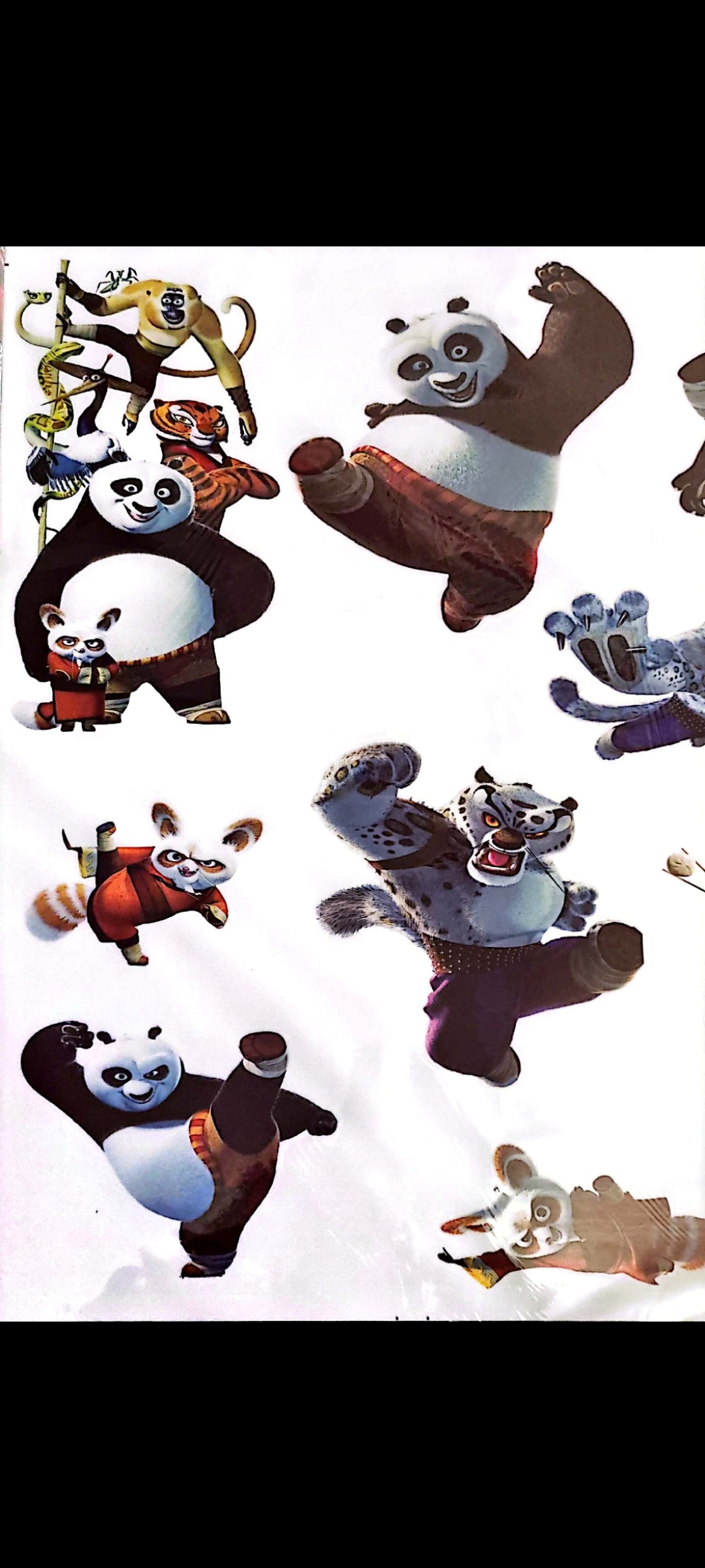 Stickers muraux Kung Fu Panda – Grand format 90x60 cm – Décoration murale chambre enfant, garçon, arts martiaux, animaux – Po, Tigresse, Maitre Shifu – Mural géant exclusif – 8