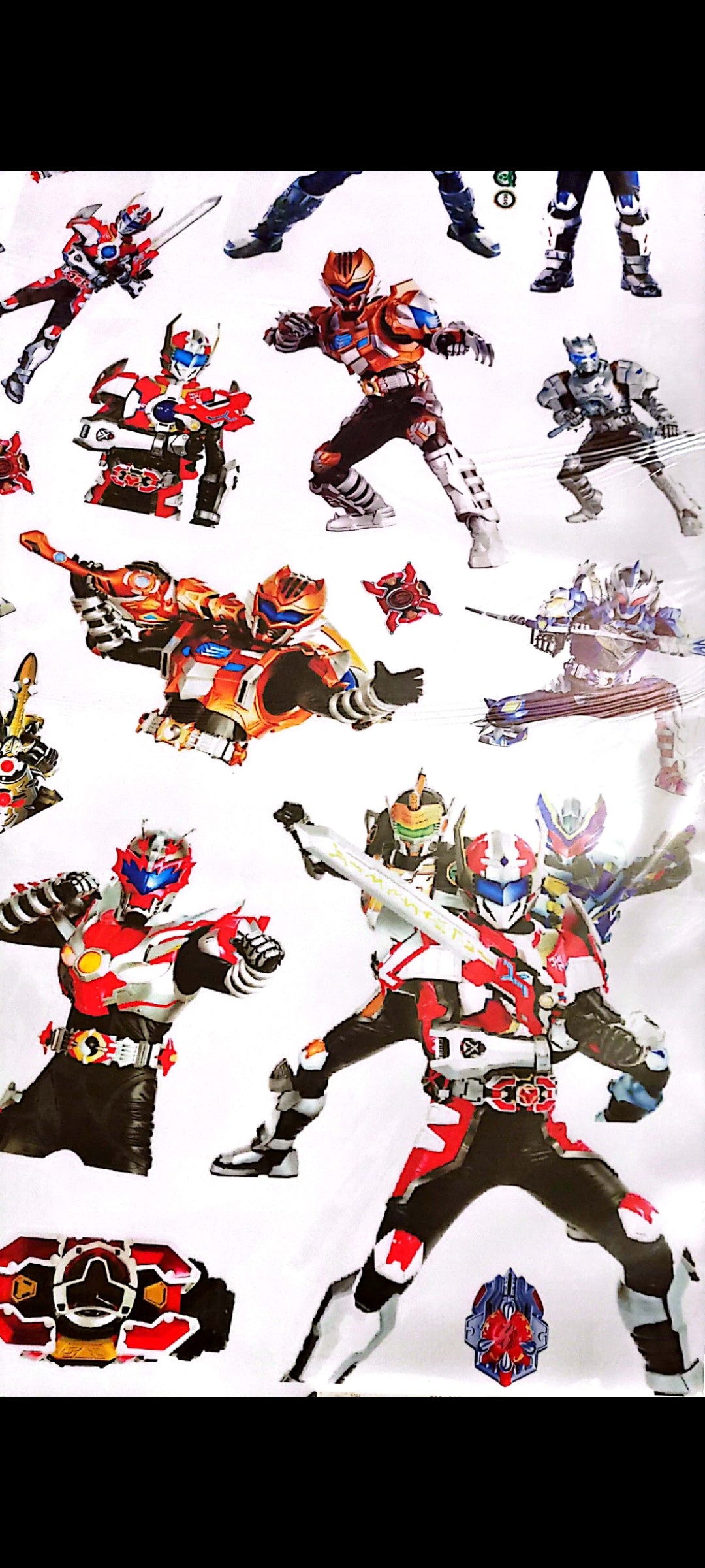 Stickers muraux héros japonais – Kamen Rider – Grand format 90x60 cm – Décoration murale chambre garçon, action, super-héros, guerrier, manga – Mural géant exclusif – 8