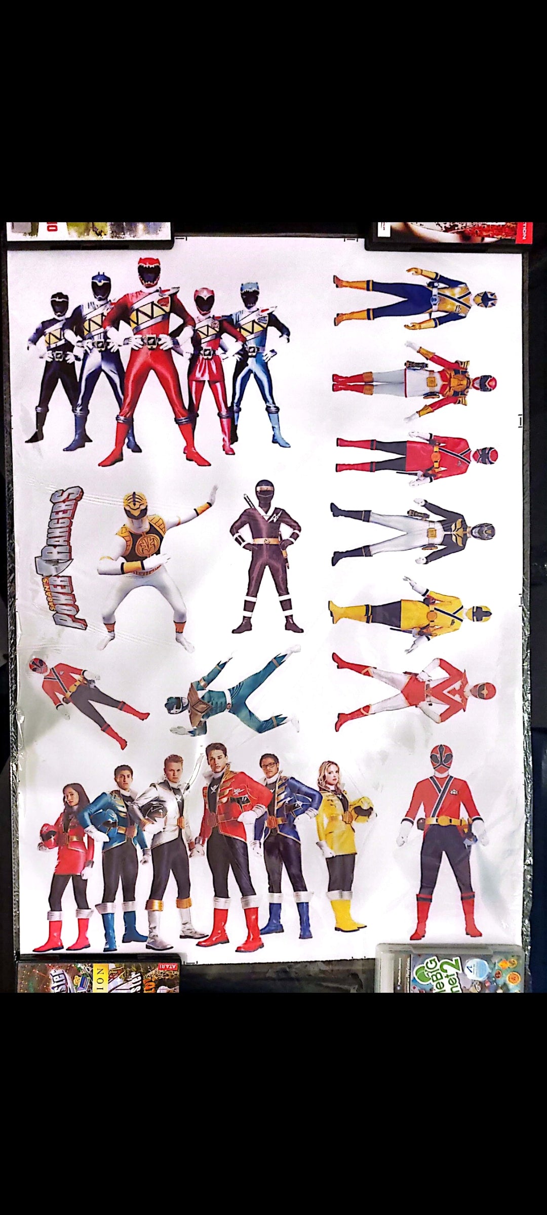 Stickers muraux Power Rangers – Grand format 90x60 cm – Décoration murale chambre garçon, super-héros, action, séries cultes – Mural géant exclusif – 8