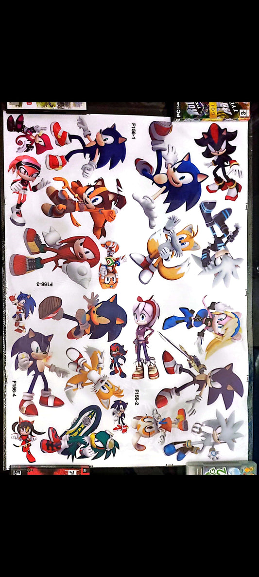 Stickers muraux Sonic – Grand format 90x60 cm – Décoration murale chambre garçon, gaming, jeux vidéo, personnages cultes – Mural géant exclusif – 8