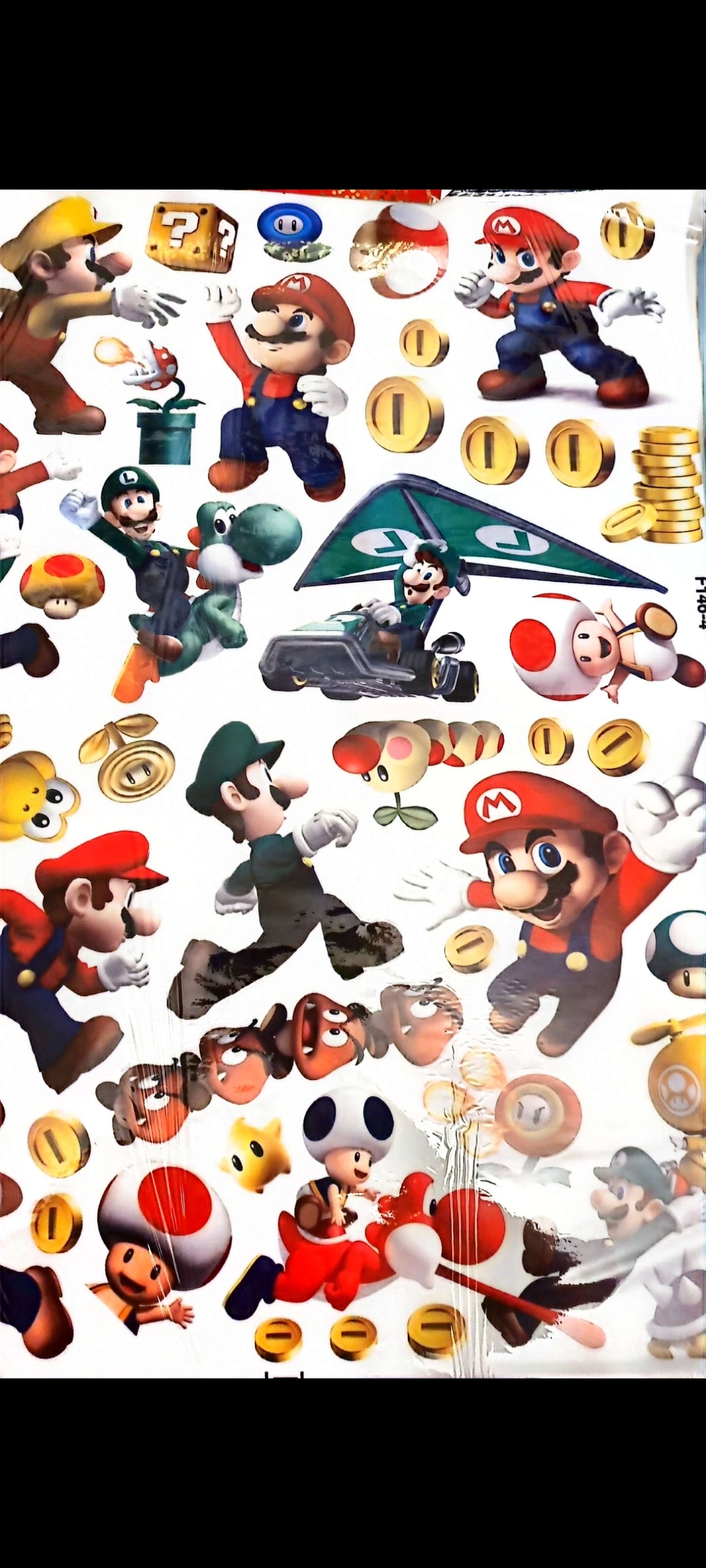 Stickers muraux Super Mario – Grand format 90x60 cm – Décoration murale gaming, chambre enfant, univers Nintendo, personnages cultes – Mural géant exclusif – 8