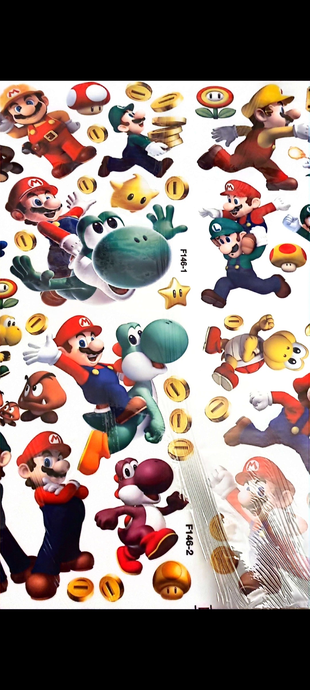 Stickers muraux Super Mario – Grand format 90x60 cm – Décoration murale gaming, chambre enfant, univers Nintendo, personnages cultes – Mural géant exclusif – 8