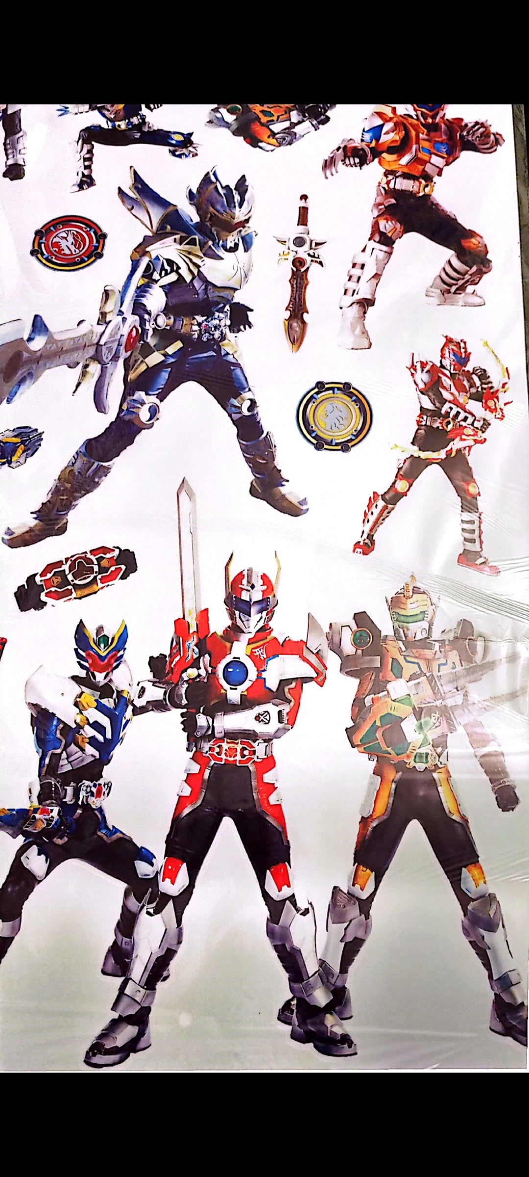 Stickers muraux super-héros japonais – Kamen Riders – Grand format 90x60 cm – Déco chambre enfant, fan d’animé, otaku, manga, gaming – 8