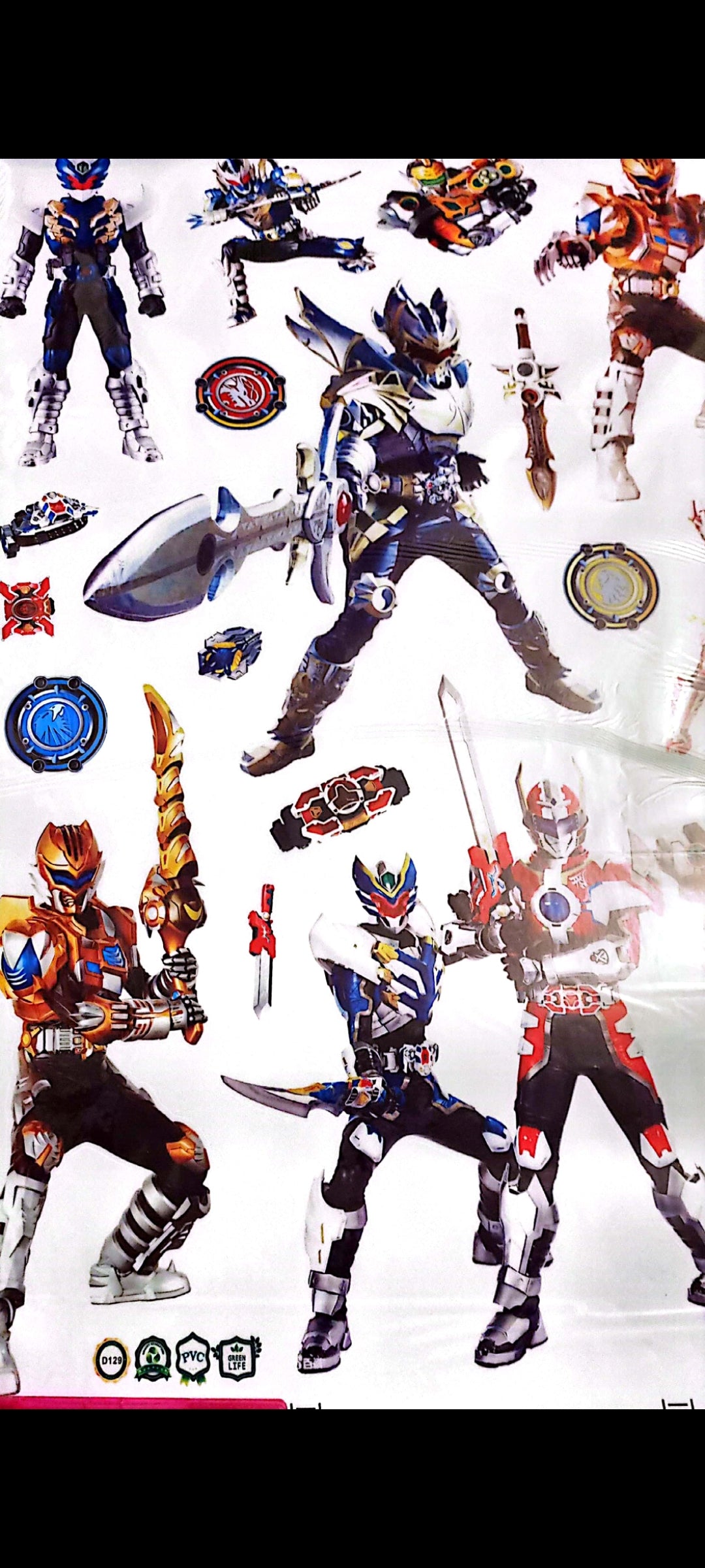 Stickers muraux super-héros japonais – Kamen Riders – Grand format 90x60 cm – Déco chambre enfant, fan d’animé, otaku, manga, gaming – 8