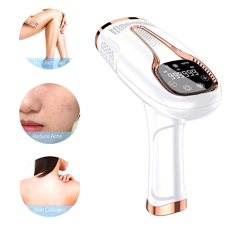Appareil d’Épilation IPL Lumière Pulsée avec Refroidissement – Épilateur Électrique Portable pour Femme – Réduction Progressive des Poils – Soin Beauté Corps et Visage – Prise EU
