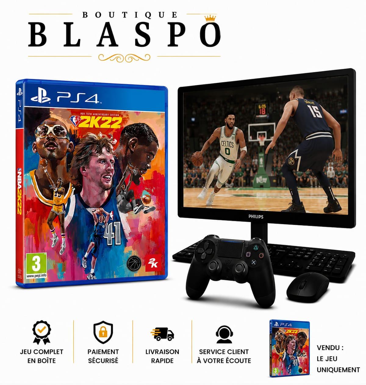 NBA 2K22 PS4 Jeu de Basket-Ball Simulation Sportive Édition 75th Anniversary PlayStation 4 2K Games