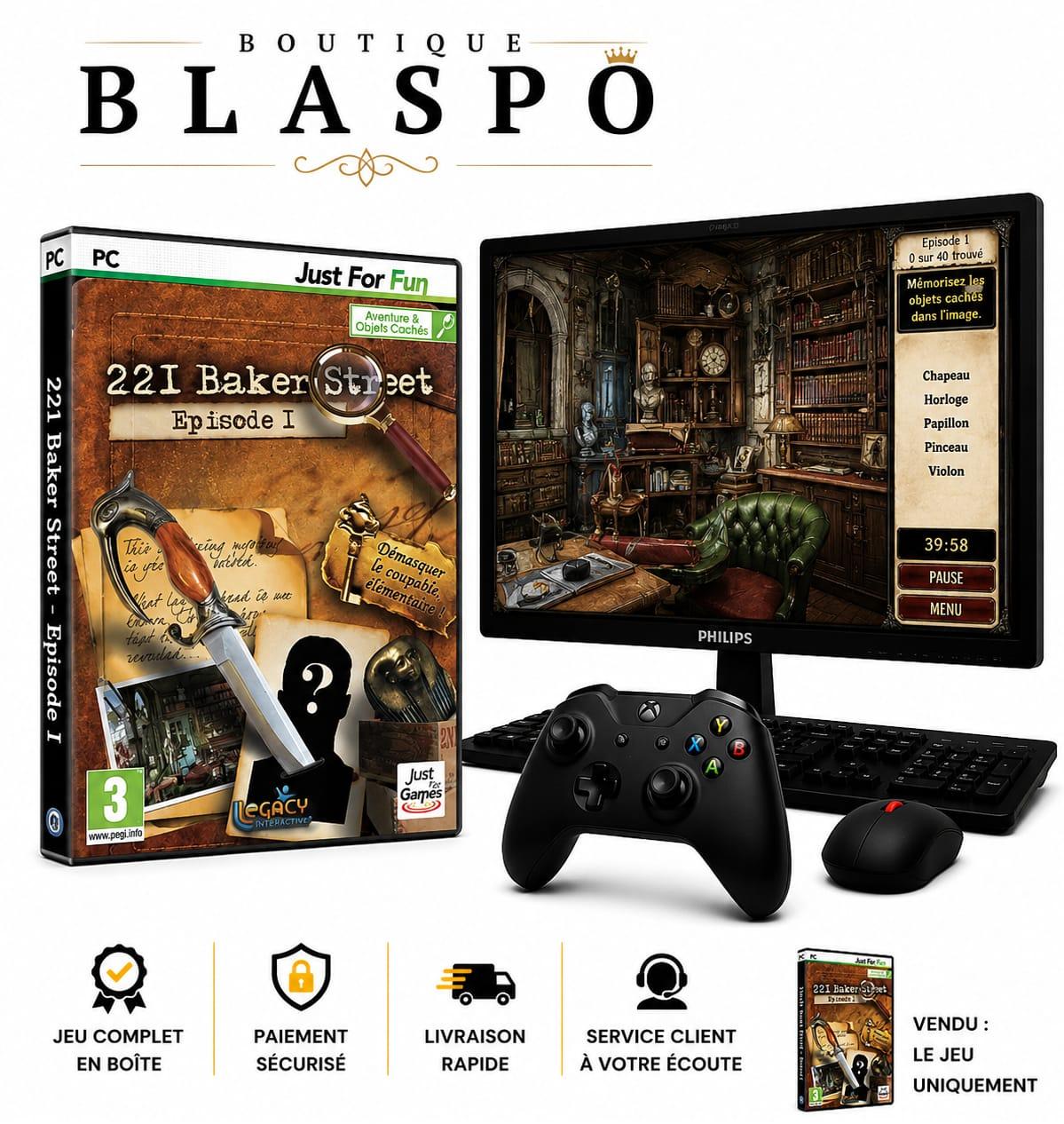 221 Baker Street Épisode 1 PC Jeu d’Enquête Objets Cachés Aventure Sherlock Holmes Legacy Interactive Version Française