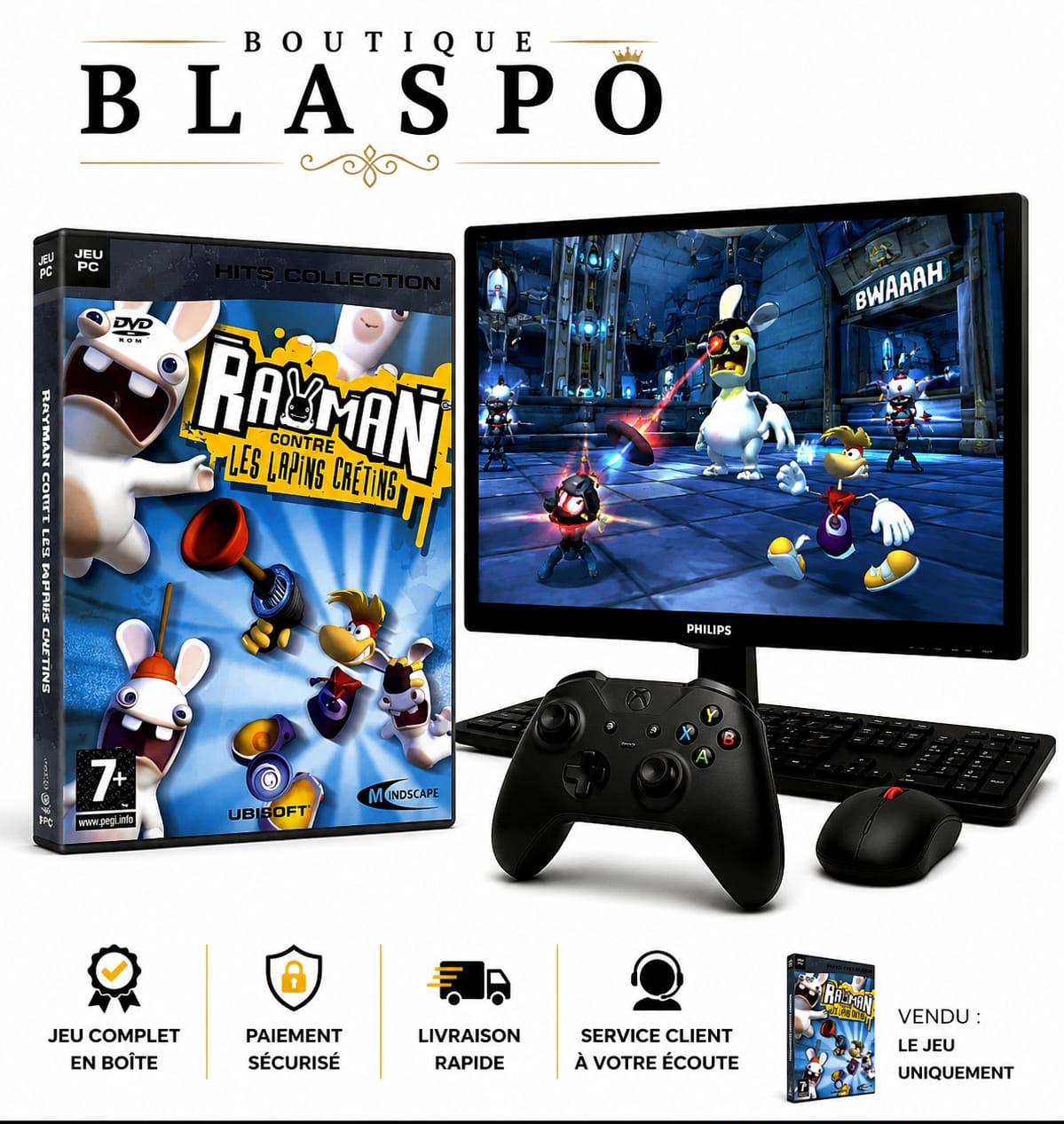 Rayman Contre les Lapins Crétins PC DVD-ROM Jeu d'Aventure et Mini-Jeux Ubisoft Version Française
