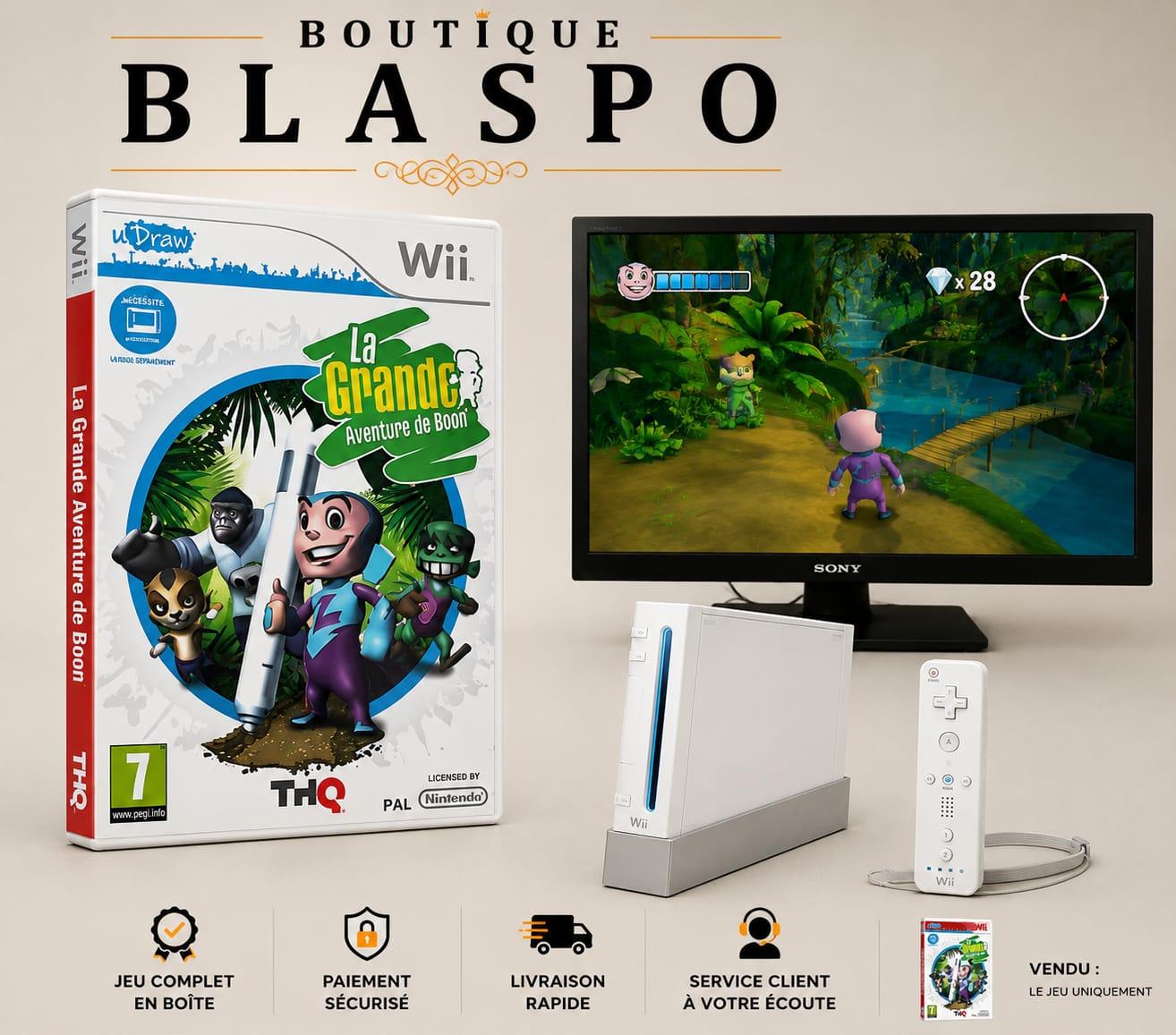 uDraw La Grande Aventure de Boon Wii Jeu d’Aventure Dessin THQ PAL Français