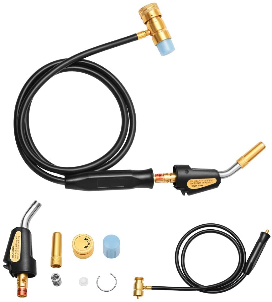 Torche Soudage Propane MAPP GJ6000 – Chalumeau 1,5 m Brasage Chauffage Barbecue Rétraction
