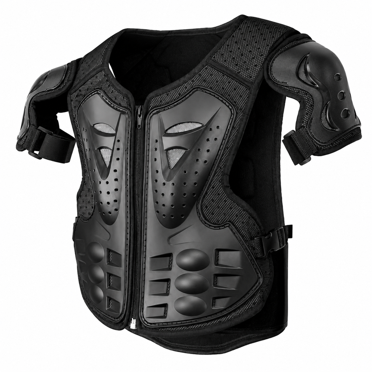 Armure de Protection Moto Enfant – Gilet Motocross + Coudières + Genouillères – Noir
