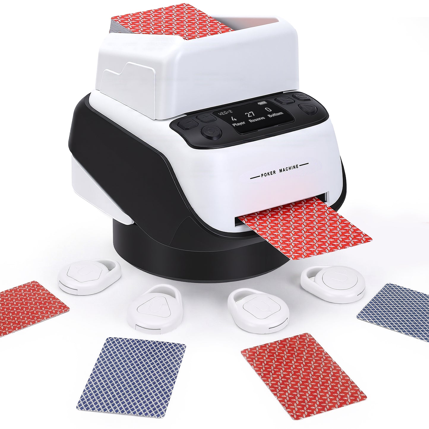 Mélangeur de Cartes Automatique 360° 2 en 1 Distributeur Poker Électrique USB Rotation Automatique