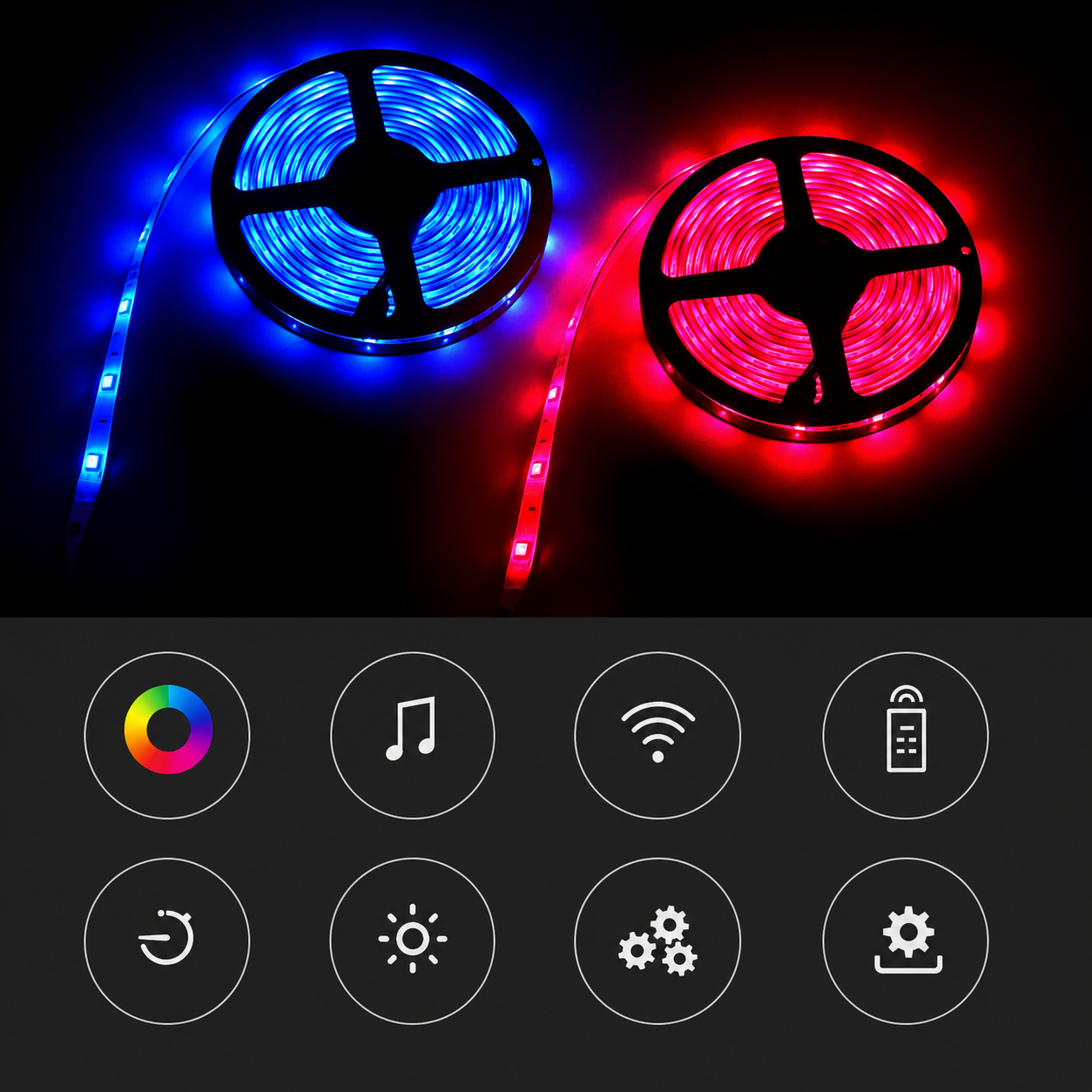 Ruban LED WiFi 15 m RGB Multicolore – Compatible Alexa & Google Home – Synchronisation Musique