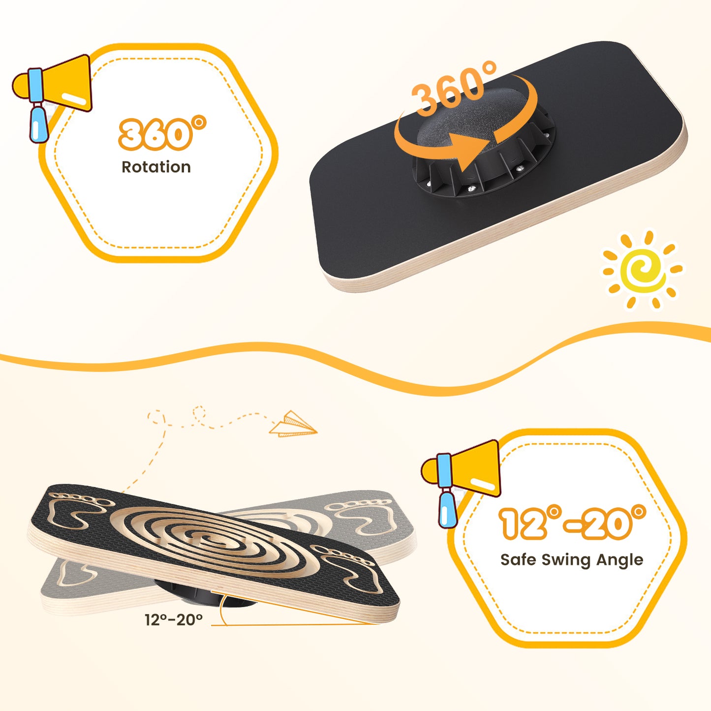 Planche Inclinée en Bois Réglable – Étirement Mollets et Chevilles – Équipement Fitness Équilibre