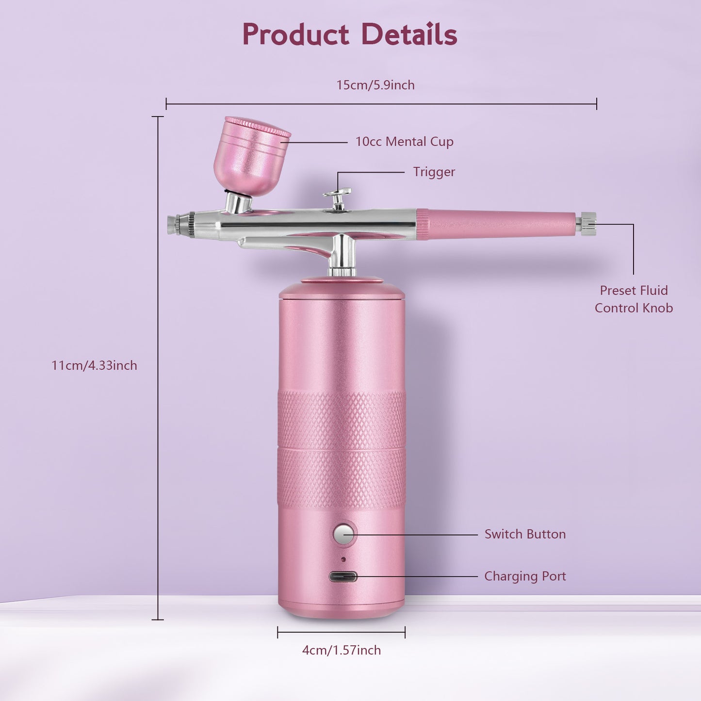 Aérographe Sans Fil avec Compresseur – Kit Portable Rechargeable pour Ongles et Peinture