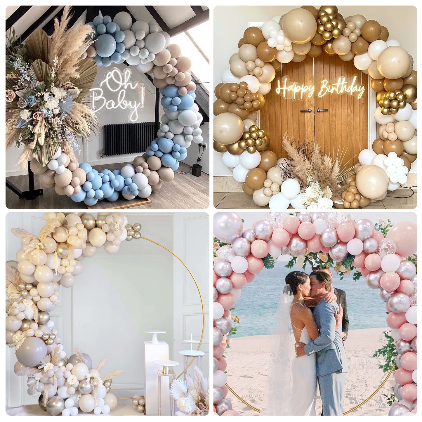 Arche Circulaire Métal 2,2 m – Support Décoration Mariage et Ballons – Cadre Rond pour Fêtes et Événements