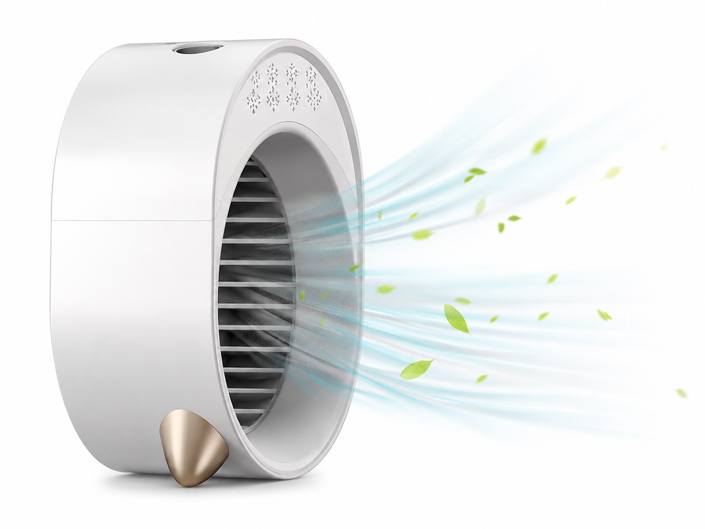 Mini Climatiseur Portable USB Rechargeable 4 en 1 – Ventilateur de Bureau avec Humidificateur, Refroidisseur d'Air Silencieux, 3 Vitesses, Réservoir d'Eau, Chambre, Bureau, Camping