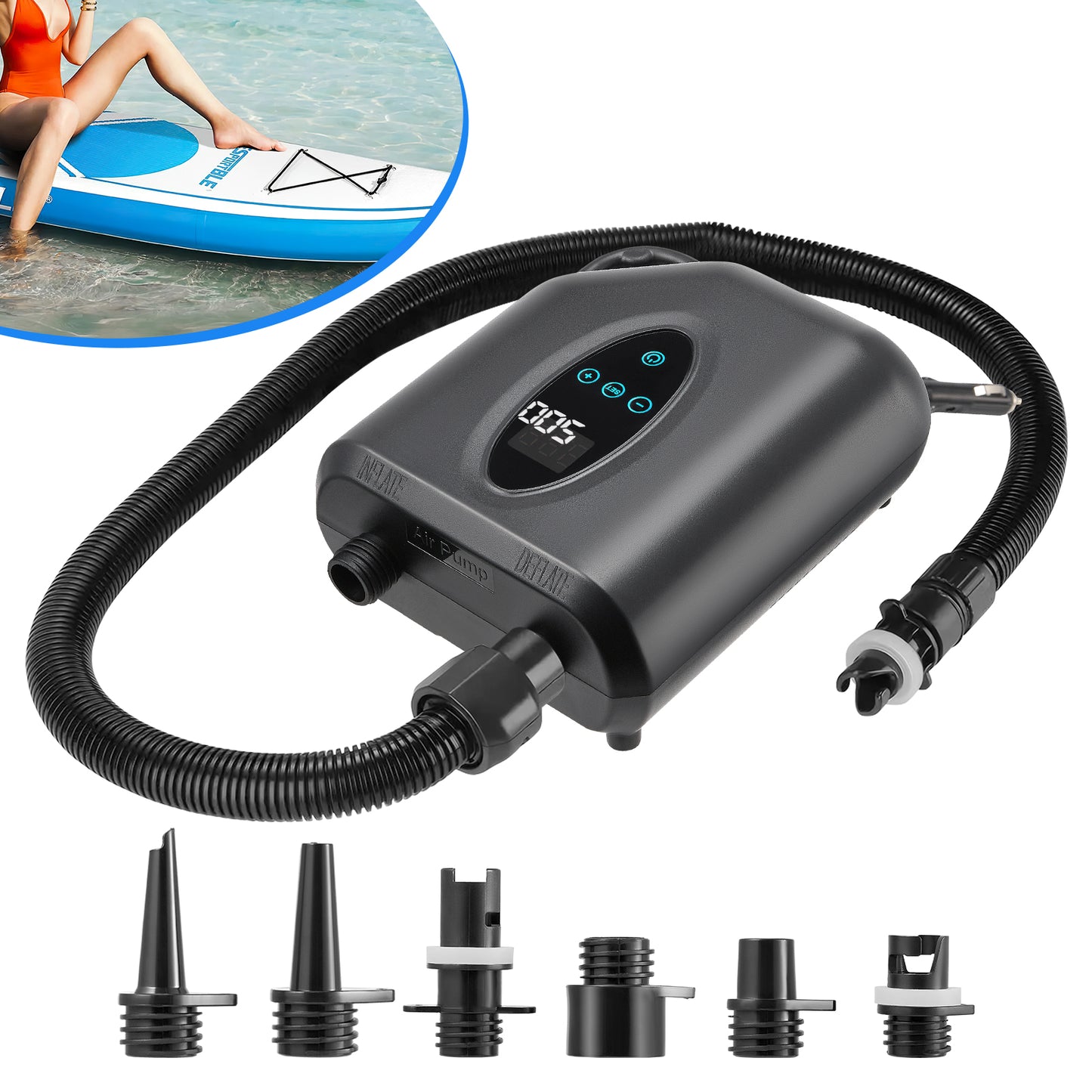 Pompe à Air Électrique 20 PSI – Compresseur Gonflable Haute Pression pour Paddle, Kayak et Bateau