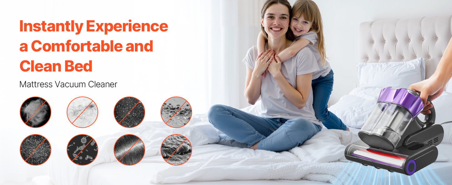 Aspirateur à Matelas 18KPa – Aspirateur Anti-Acariens Portable avec Filtre HEPA