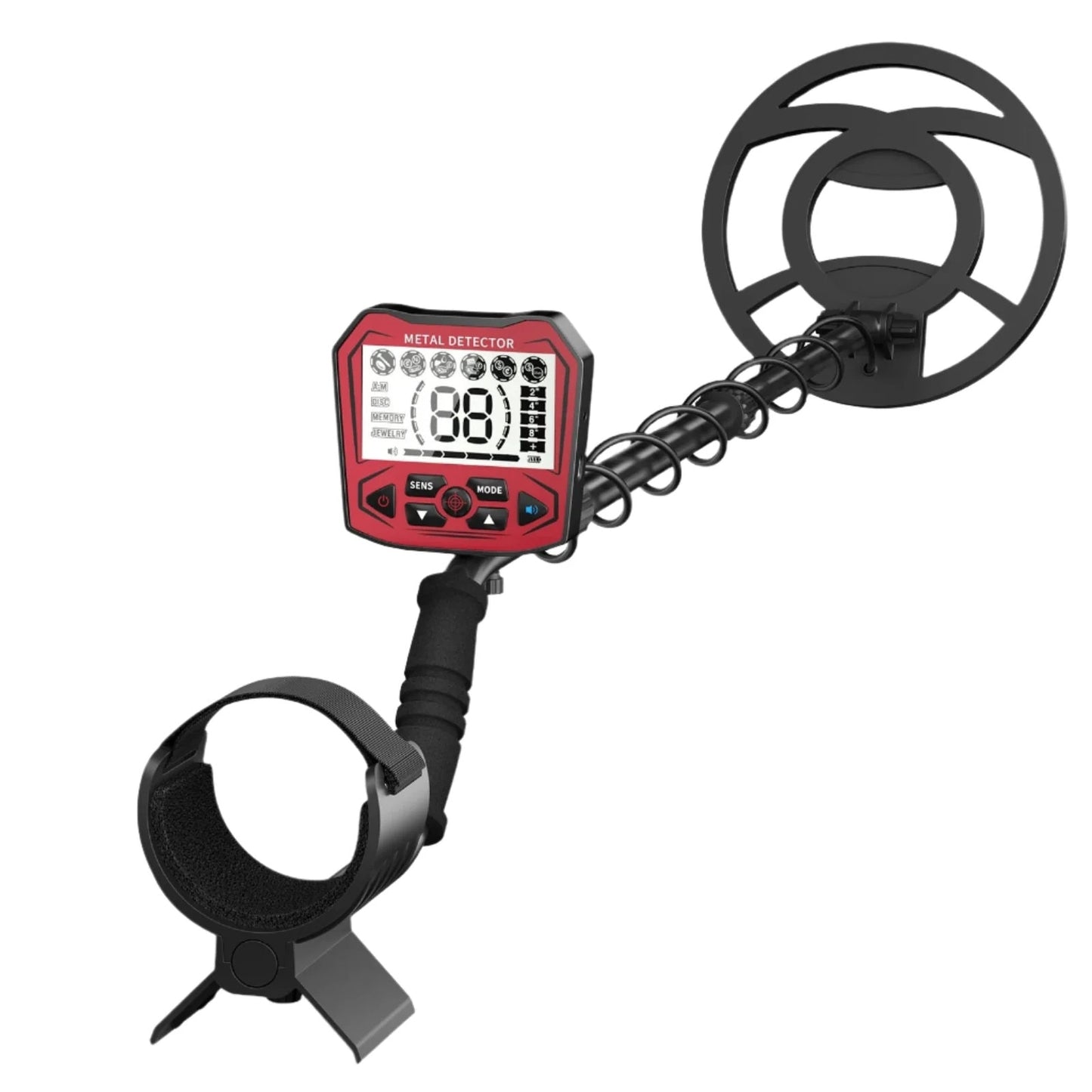 Détecteur de Métaux avec Écran LCD et Modes de Détection Réglables Appareil Portable pour Loisirs Extérieurs