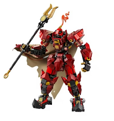 Figurine Mecha à construire 996 pièces – Robot chevalier Flame Knight blocs de construction – Modèle décoratif