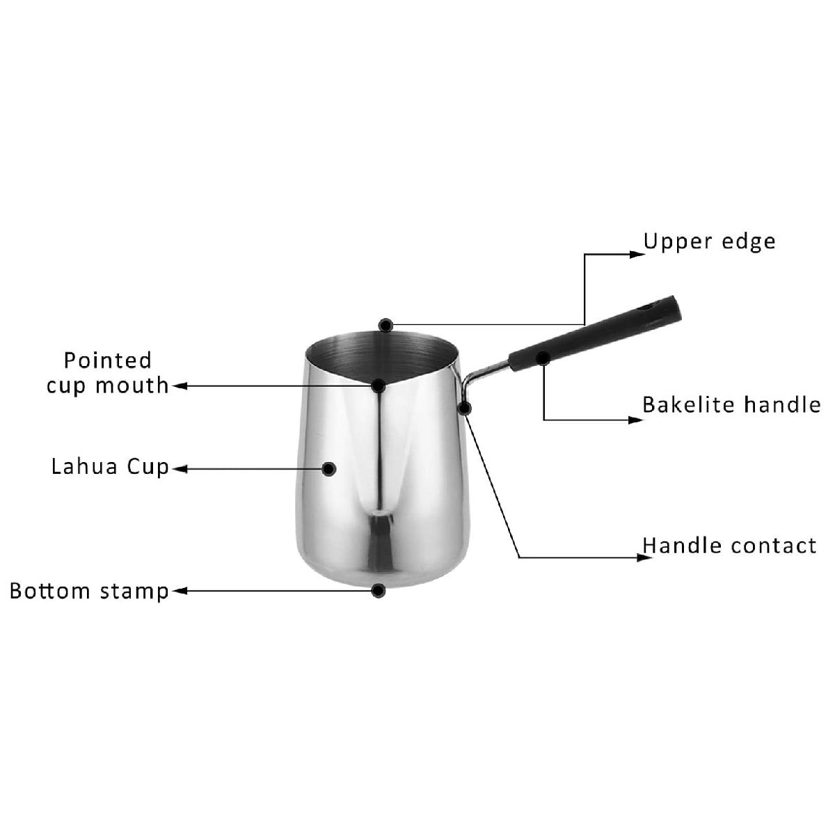 Pot de Fusion de Cire avec Poignée Bakélite – Pichet Métal pour Bougie Savon Café Latte