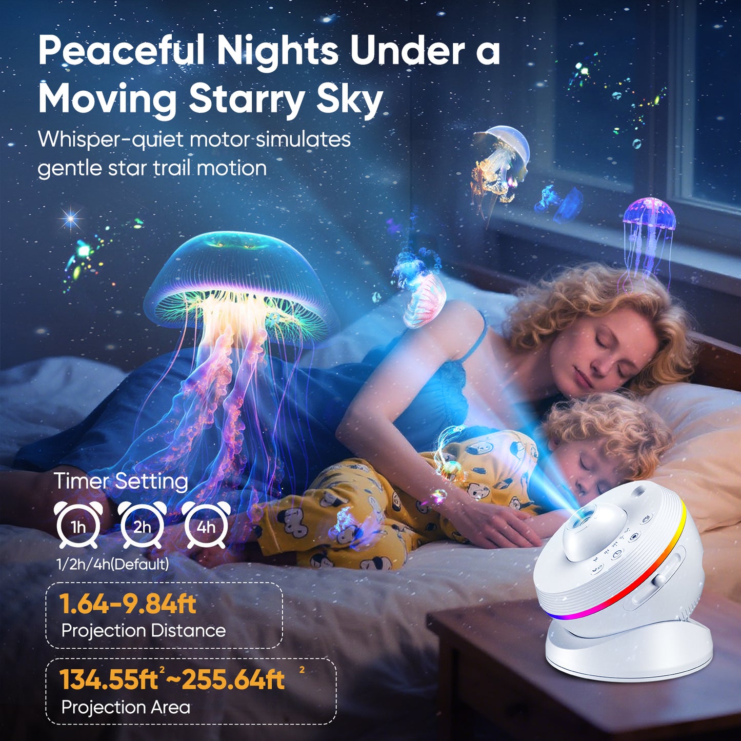 Projecteur Galaxie LED 4K HD 13 en 1 – Projecteur Étoiles Planétarium Rotation 360° Veilleuse Chambre