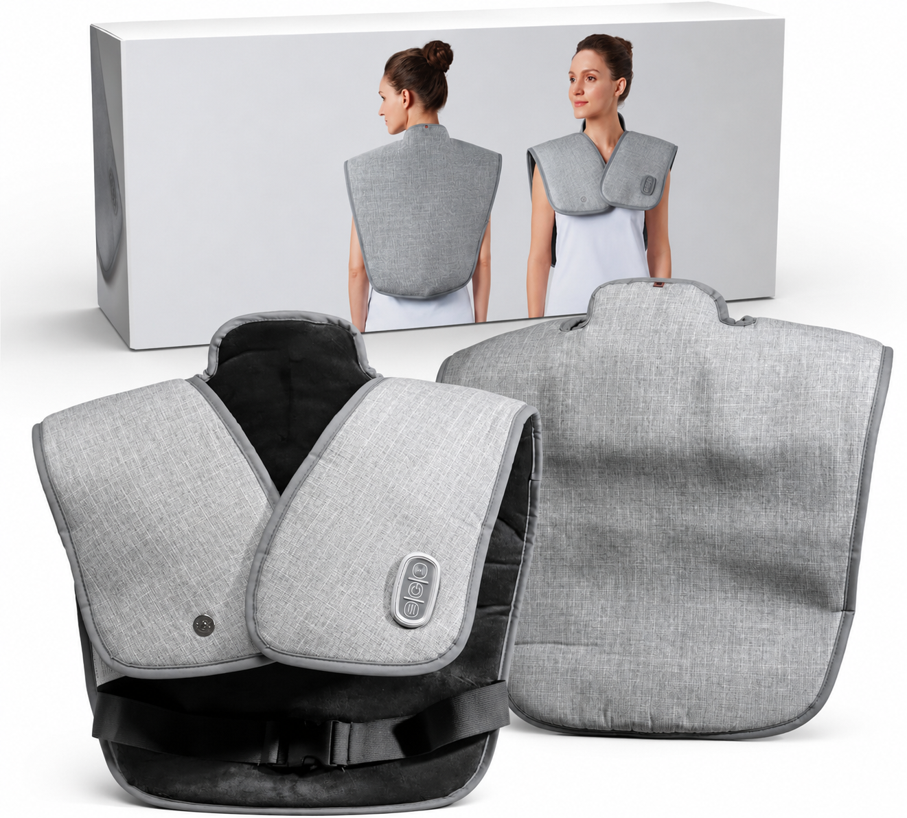 Coussin Massant Chauffant Nuque Épaules Dos 5 Modes de Massage Relaxation Anti-Stress Thérapie Chauffante Confort Maison Bureau