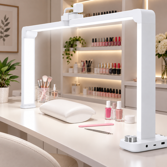 Lampe LED Demi-Lune Professionnelle pour Ongles – 3 Températures de Couleur & Luminosité Réglable – Manucure Nail Art – Prise EU