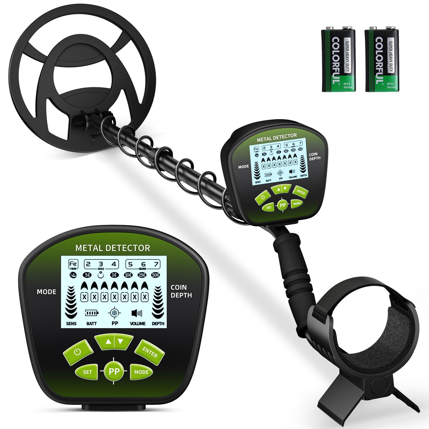 Détecteur de Métaux GT860 Haute Précision Écran LCD Étanche Réglable Bobine 11 Pouces